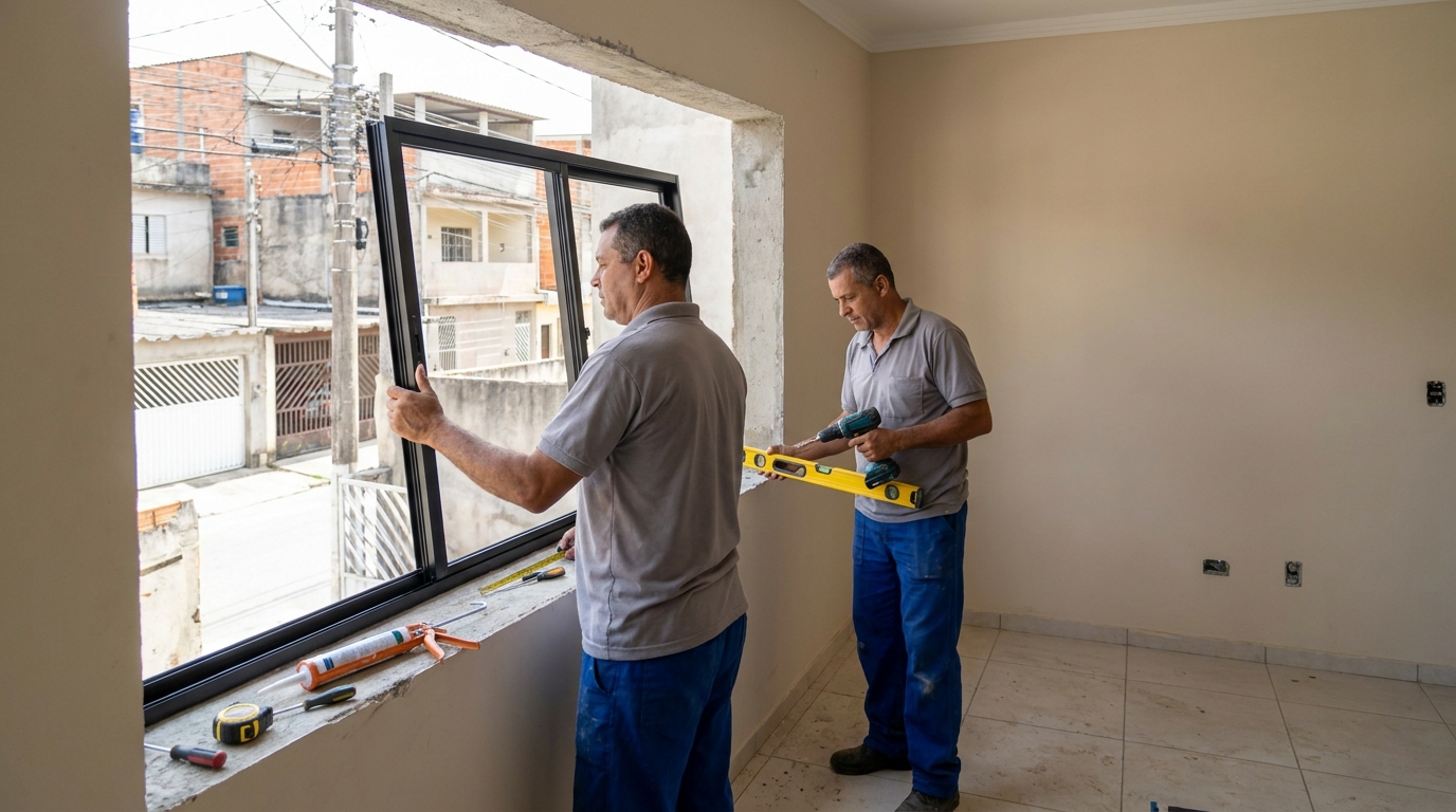 Esquadria de alumínio com vista para rua em Lauro de Freitas-BA