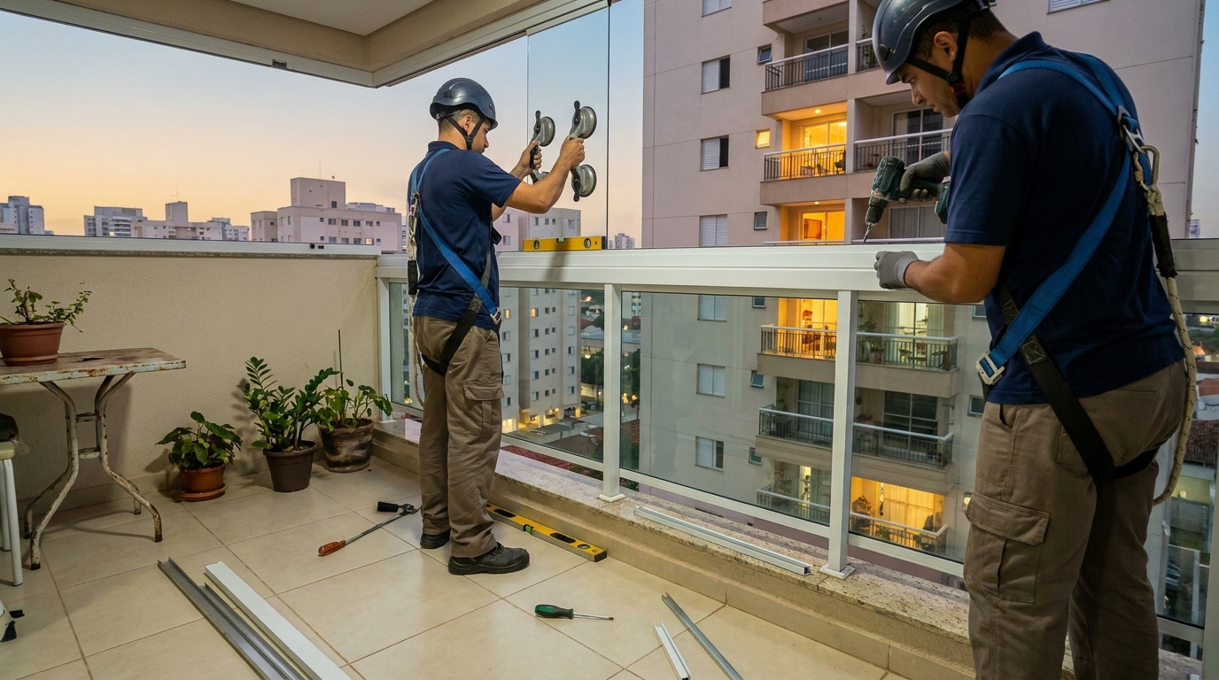 Cortina de vidro em terraço em Lauro de Freitas-BA